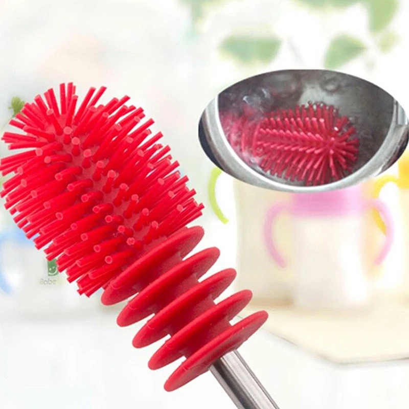 1PC Milk Bottle Brush Silicone Bottle Scrubbing Silicone Kitchen