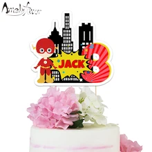 Флэш торт Топпер супер геройская тематика бумажный торт Топпер вечерние поставки Дети День Рождения Вечеринка для украшения детского душа на заказ