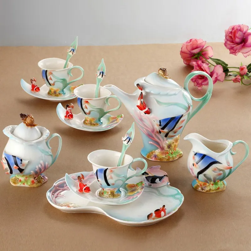Yolife British Royal Porcelain Enamel Coffee Set Drinkware Porcelain