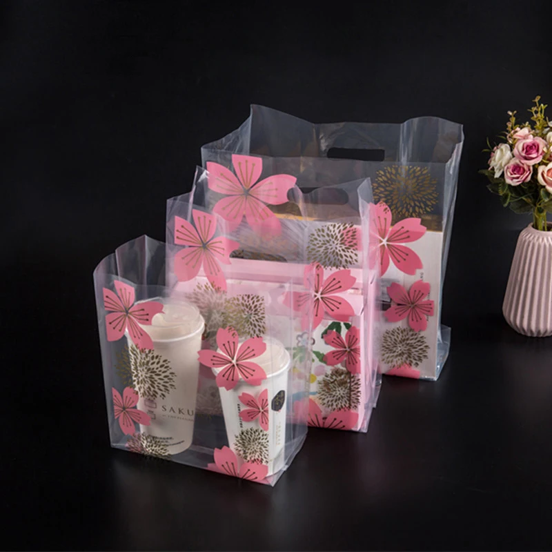 

50pcs Lovely Sakura Gift Bag Party Favor bag Shopping Bag One-side printed