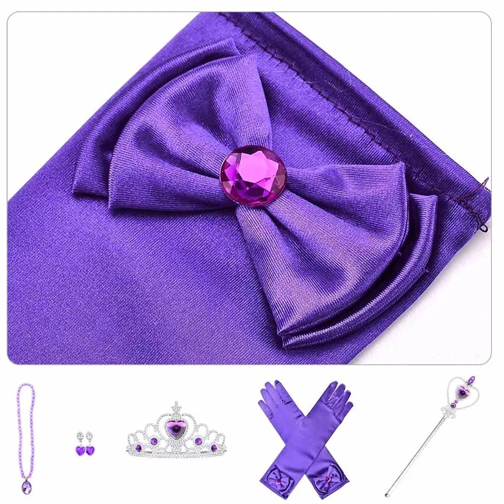 Frozen Party Dress up Accessory Set for Birthday Girl Princess Party Costume Cosplay Game Crown Scepter Necklace Earrings Gloves