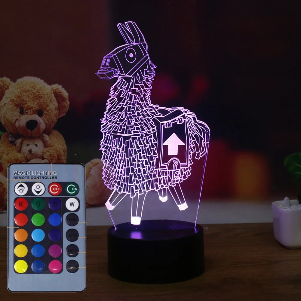 

3D Desk Illusion Lamp Control Night Light Acrylic Home Optical 7 Color Table Changing