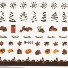 Конфеты Кекс M+ 005-011 Маникюр кофе сладкие наклейки, водяной знак переводные наклейки для ногтей маникюр DIY