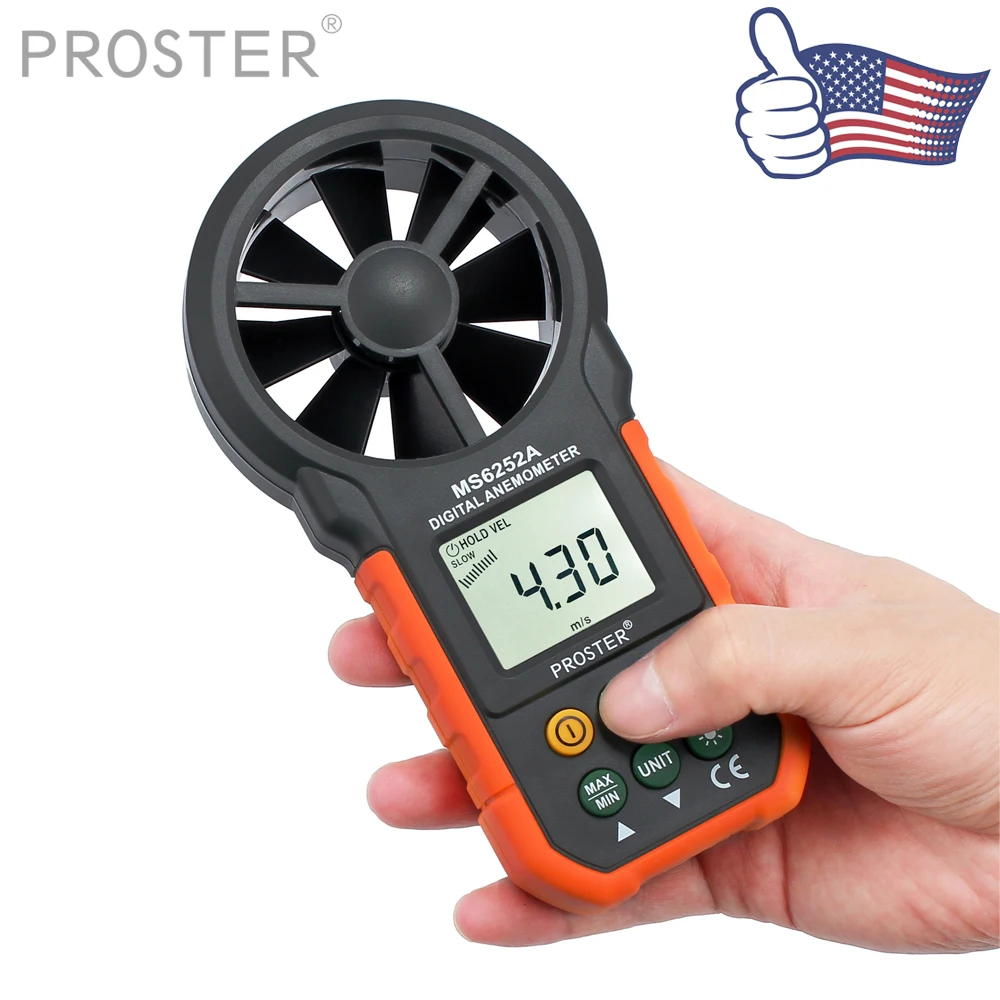 

(Send from US)Proster PM6252A LCD Digital Anemometer Wind Speed Meter Anemometer Air Volume Measure with Portable Bag