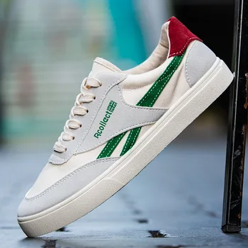 

Cpcook Casual Shoes Men White Men Canvas Shoes Lace Up Shoes Male Adult Sneeakers Male Flats Footwear Summer Chaussures Homme