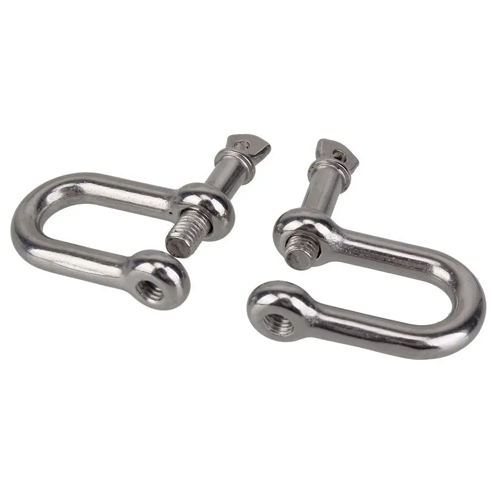 M5 D Type Shackle Short Paragraph Rigging 304 Stainless Steel 5MM Shackle Hooks boat rigging hardware Pack of 10