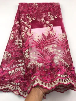 

French Net Lace Fabric 2018 Latest African Lace Fabric With Embroidery Mesh Tulle Lace Fabric High quality Nigerian LaceCHY18122