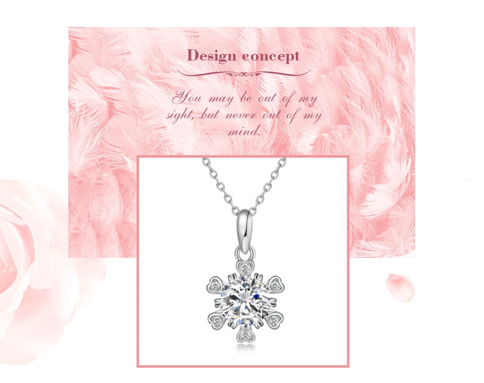 UMODE New 925 Sterling Silver Pendant CZ Crystal Necklace for Women Clear Purple Zircon Silver 925 Necklace Jewelry ALN0415