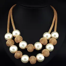 UKEN модное ожерелье с искусственным жемчугом, женское колье-ошейник, массивные ожерелья с бусинами, подвески, ювелирные изделия, аксессуары из бисера, 3 цвета