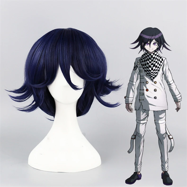 Парик для косплея Danganronpa V3: Killing Harmony Ouma Kokichi Короткий прямой парик из аниме мужчин