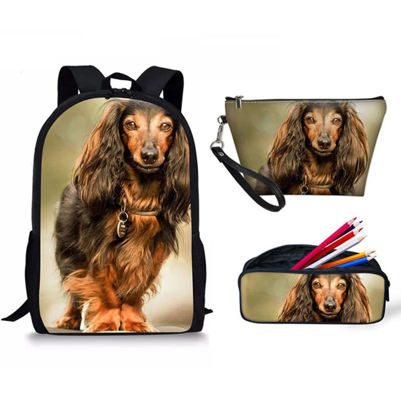 LMC0007CZ8K Dachshund печать школьный рюкзак модные женские макияж Красивая сумка студенческий рюкзак на плечо карандаши школьные сумки для девочек и мальчиков - Цвет: LMC0007CZ8K