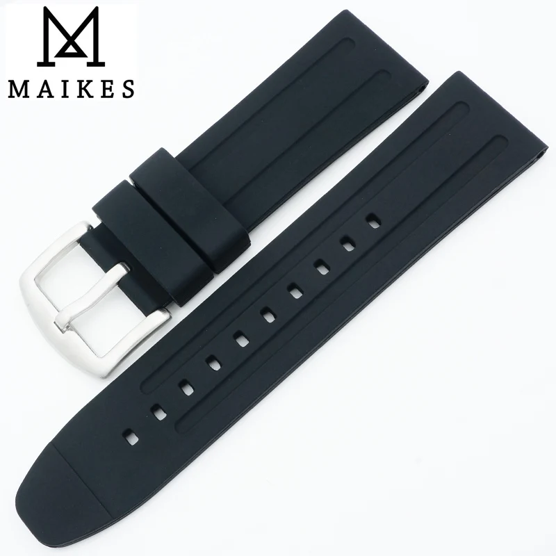 MAIKES Factory Direct Sale New 24mm Silicone Watch Strap Men Soft