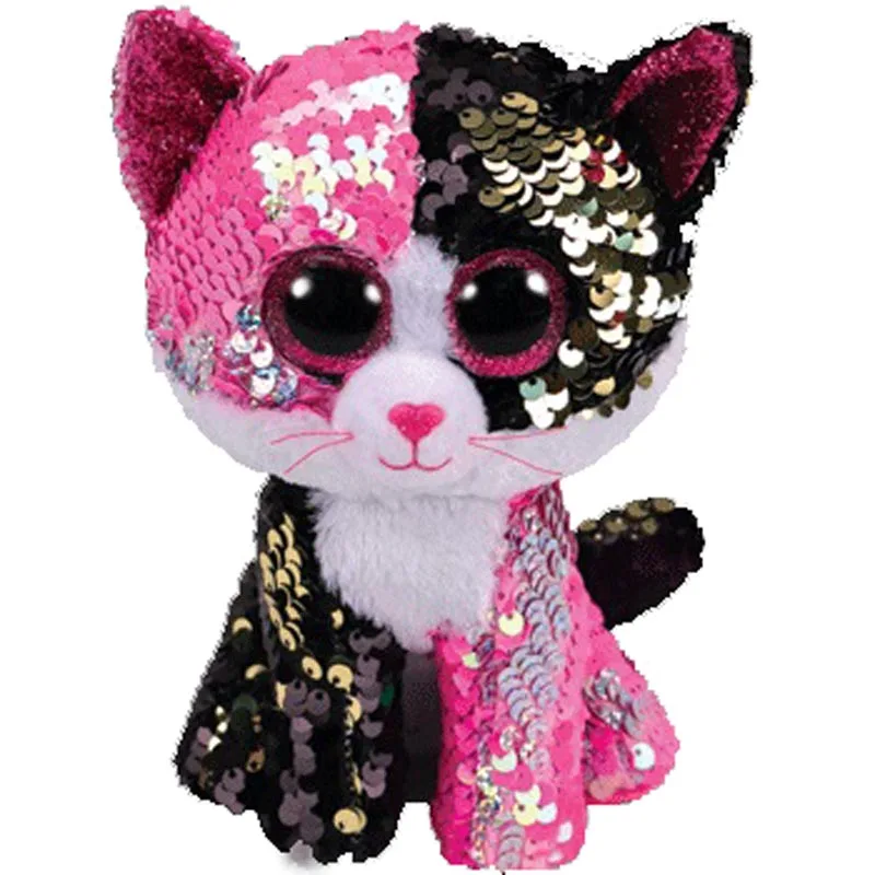 

Ty Beanie Boos Malibu Cat Sequin Edition Plush Animal Toys 25cm