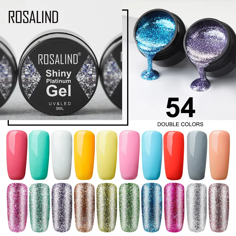 

ROSALIND Hybrid Varnishes Set Platinum Painting Gel Nail Polish Glitter Nails Art Poly UV Gellak Top Base Primer For Manicure