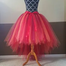 HI-LO юбка-Пачка Фея 2 цвета длина до пола Асимметричная юбка для взрослых с лентой на заказ любые цвета и размеры