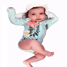 Милые для маленьких девочек Купальники малышек одна деталь цветочный узор с длинным рукавом малыш обувь купальник детский купальный костюм