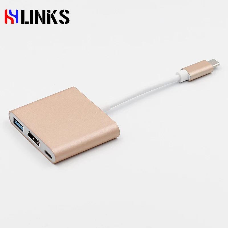 HYLINKS Тип C USB 3 1 4 К HDMI USB3.0 адаптер 3in1 концентратор для Macbook телефон к компьютеру тип