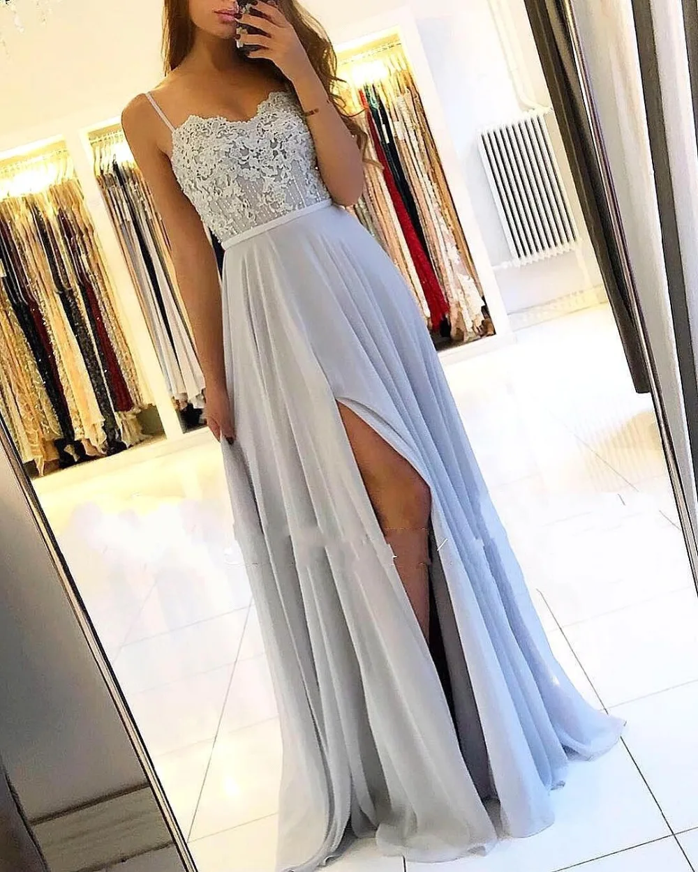 2019 Sexy Beading Slit Evening Dresses Long Elegant Appliques Open Back Evening Gowns for Women Custom Make Plus Size Dress 2019 Sexy Beading Slit Evening Dresses Long Elegant Appliques Open Back Evening Gowns for Women Custom Make Plus Size Dress