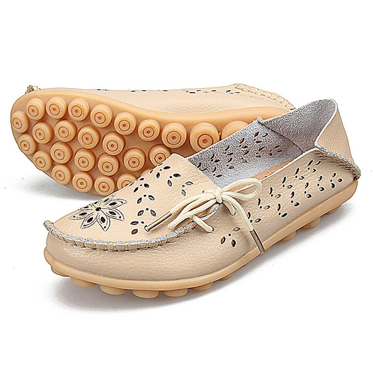 Flats Women Genuine Leather Shoes Woman Autumn Flat Shoes Women Loafers Slip On Moccasins Sapatos Feminino Casual Shoes