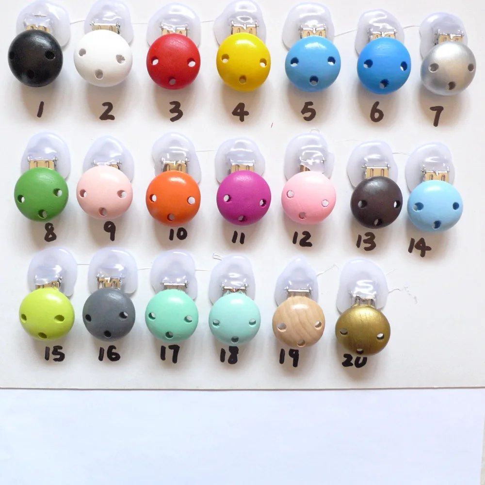 

20PCS Natural Wood Baby Pacifier Clips