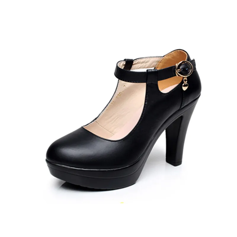 High Quality Genuine Leather Shoe for Women 2016 Platform Mary Jane Shoes Women Pumps OL Office