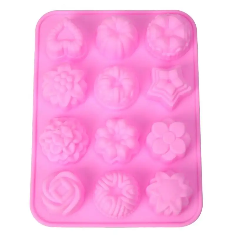 12 форм силиконовая Mooncake прессформа ручной работы мыло торт украшения