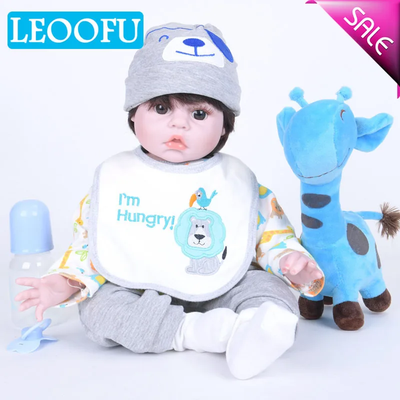 

LEOOFU 55cm 22 inch cute play house toys bebe reborn doll body silicone reborn baby dolls lifelike newborn baby gift babies toys