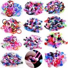 5 шт. 11 разные стили УФ гибкие губы в язык, бровь пупка носа кольца мяч пирсинг ювелирные изделия для тела штанга Бар