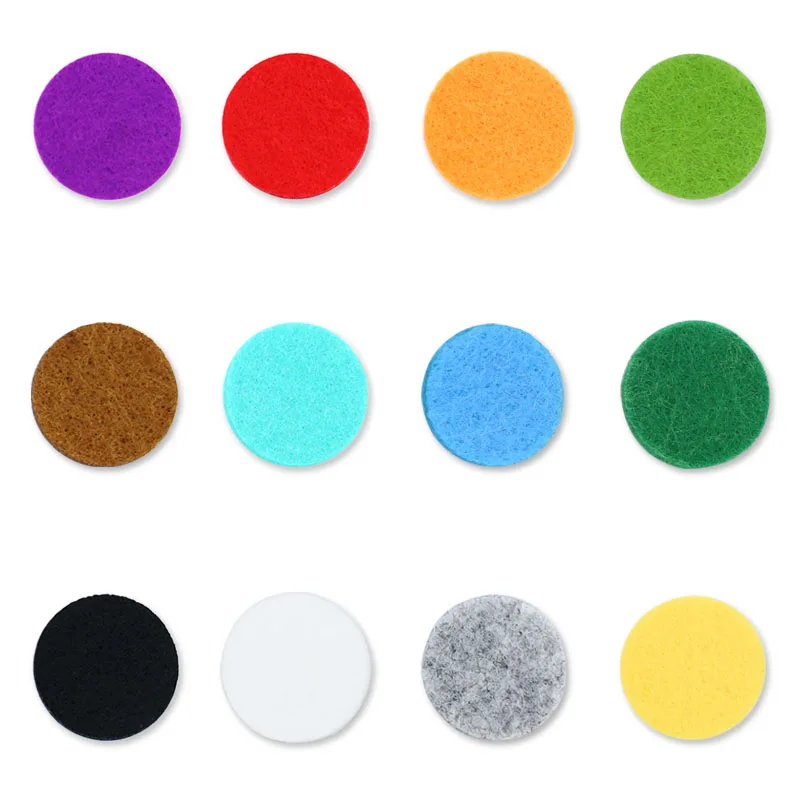 

(100pcs/ lot) 18mm Colorful Perfume Felt Washable Pads For 25mm Stainless Steel Essential Oil Locket Diffuser Locket