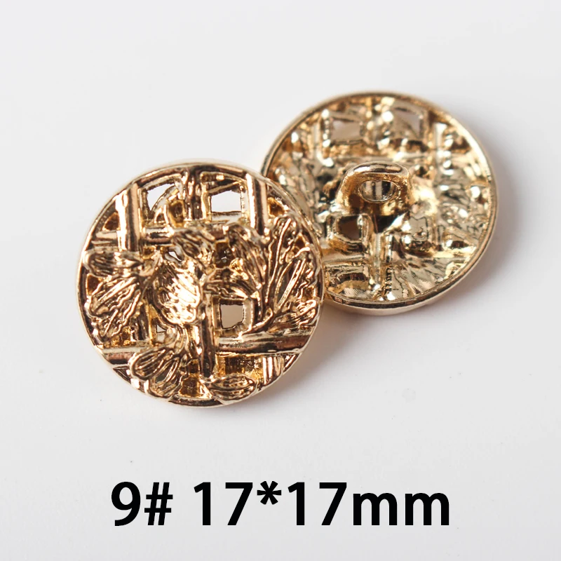 TQ стиль 17 мм 10 шт., золотые пуговицы в золоте, всемирно известный классический бренд пуговицы, аксессуары для одежды DIYmaterials F5
