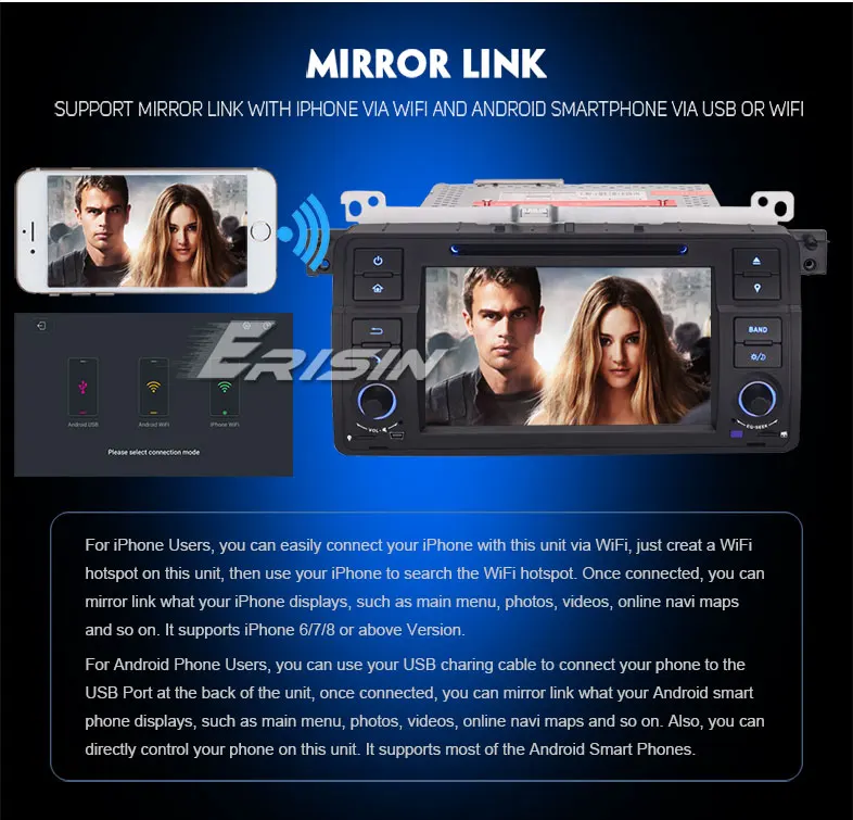 Perfect Erisin ES3862B 7" DAB+ 4G TPMS DVR Android 8.1 Car Radio DVD GPS Satnav for BMW E46 10