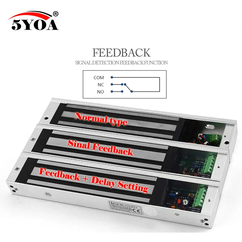 

60/180/280/350/500kg Electronic Lock Electric Magnetic Door Lock 350/600/800lbs Suction Holding Force Electromagnetic