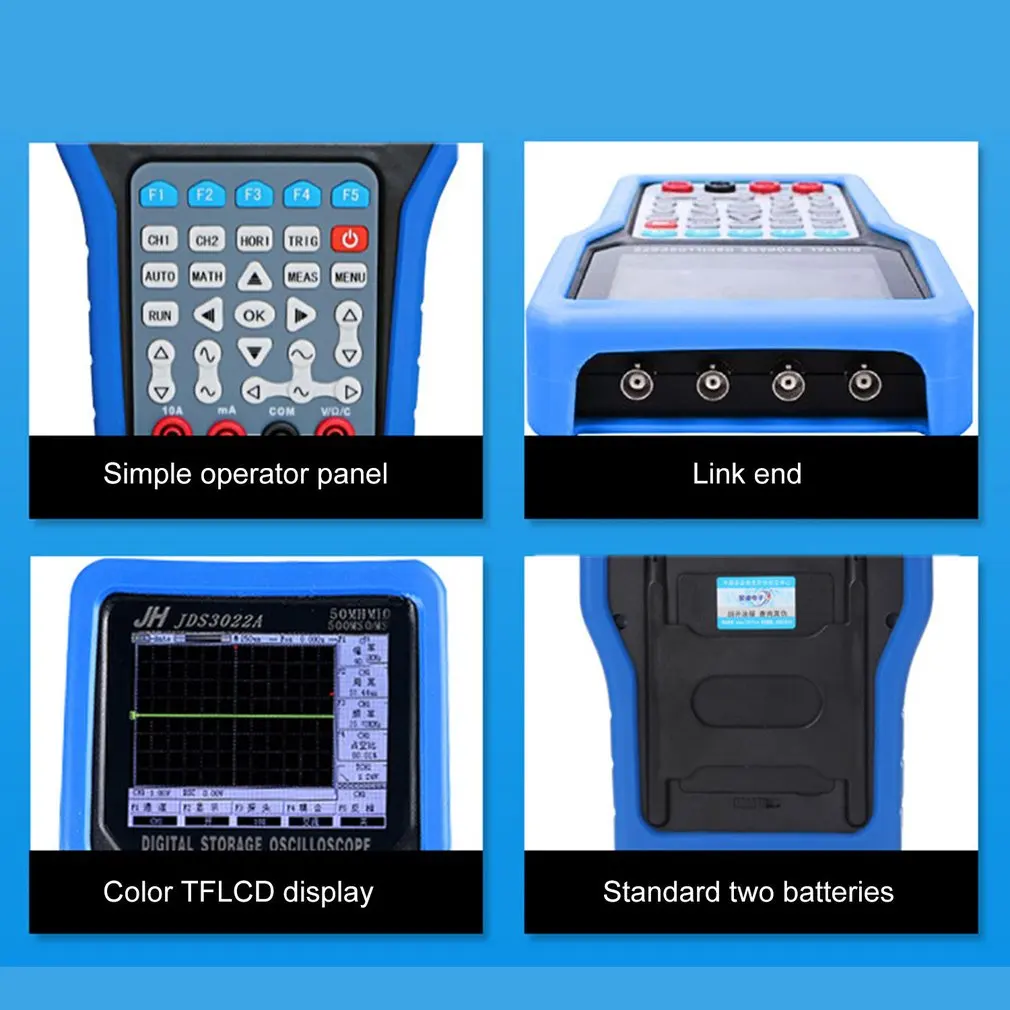 JDS3022A цифровой портативный осциллограф 500MSa/S макс. образцы 50 МГц 2CH DDS генератор сигналов