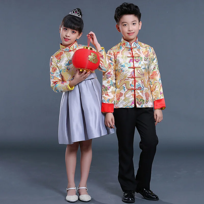 Детское китайское платье династии Тан, Китайская традиционная одежда, куртка, брюки от костюма для детей, красивое платье для девочек и мальчиков