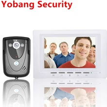 Yobang Security freeship 7″Inch Video Door Phone Doorbell Home Security Video intercom Wired for House Doorbell Night Vision