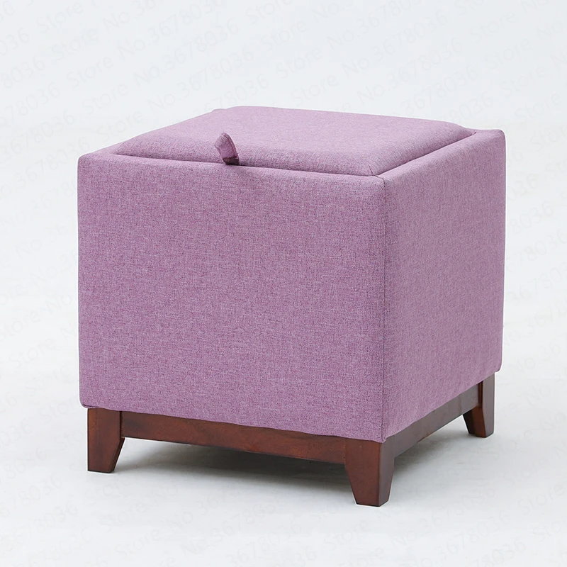 Best Coffee table solid wood footstool home living room storage stool creative multifunctional fabric change shoes stool storage