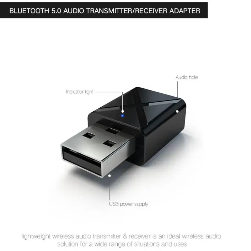 USB интерфейс Bluetooth 5,0 приемный передатчик 2-в-1 для автомобиля и ТВ тер