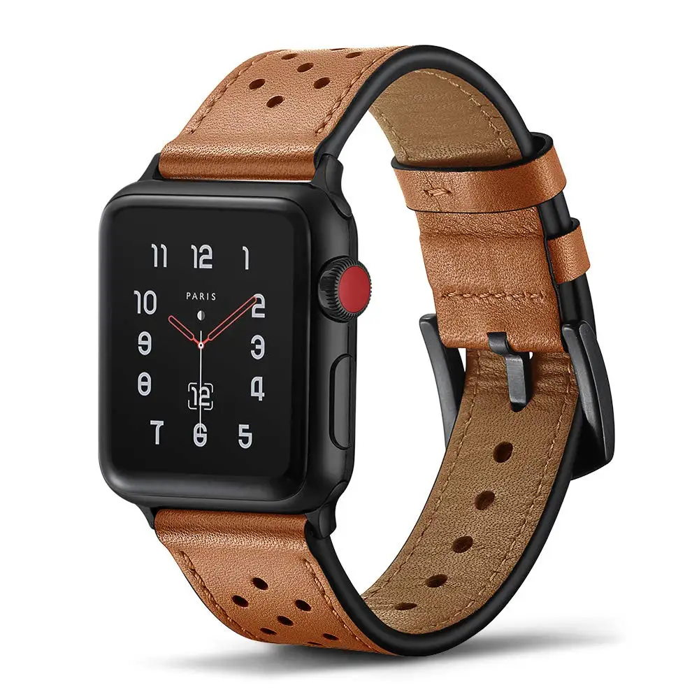 

Leather band for watch strap 42mm 38mm iWatch 4 Band 44mm 40mm First layer leather bracelet strap for watch 4 3 2 1