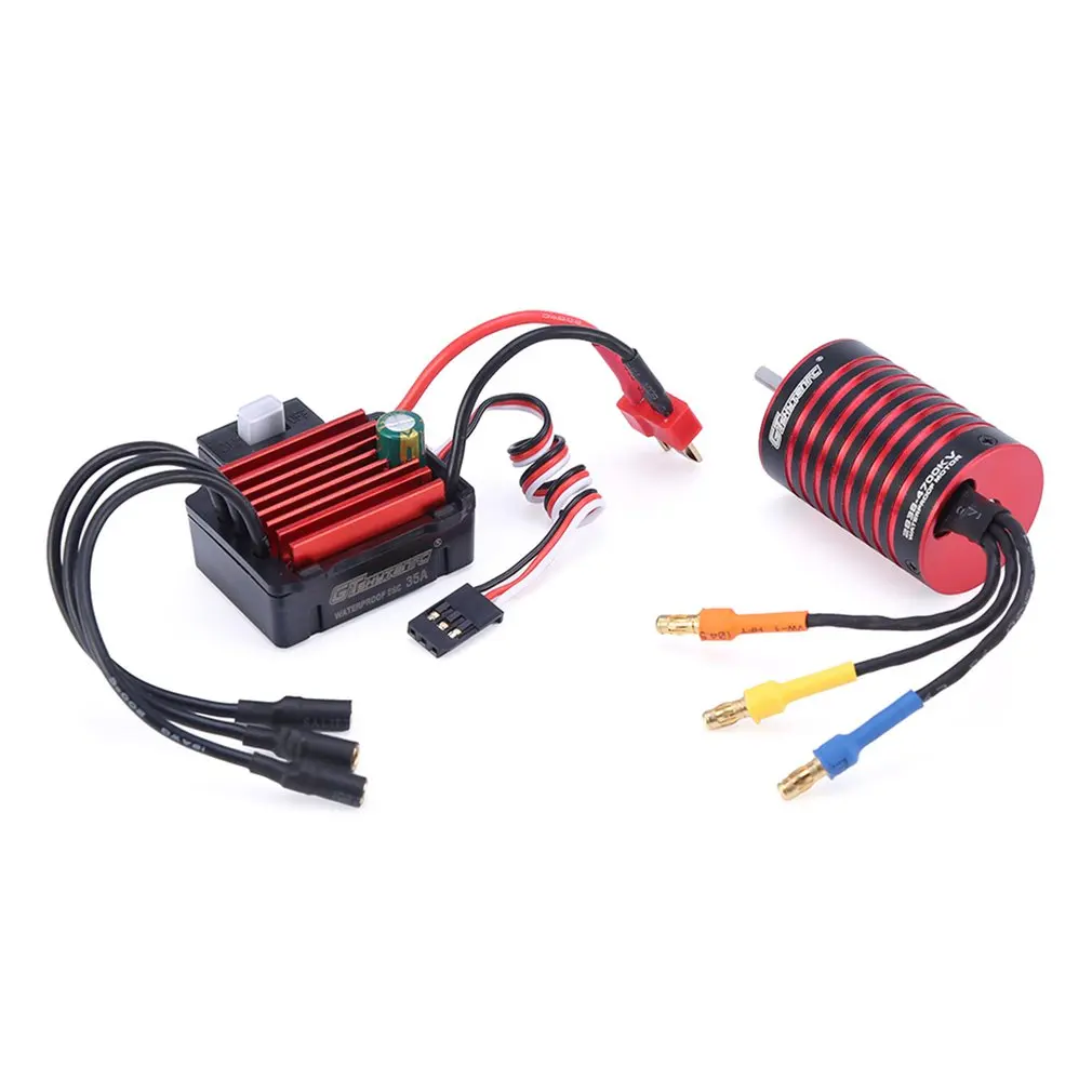 

GTSKYTENRC Combo 2838 3700KV/4700KV Brushless Motor w/ 35A Electronic Speed Controller for Traxxas Tamiya Axial 1/16 1/12 RC Car