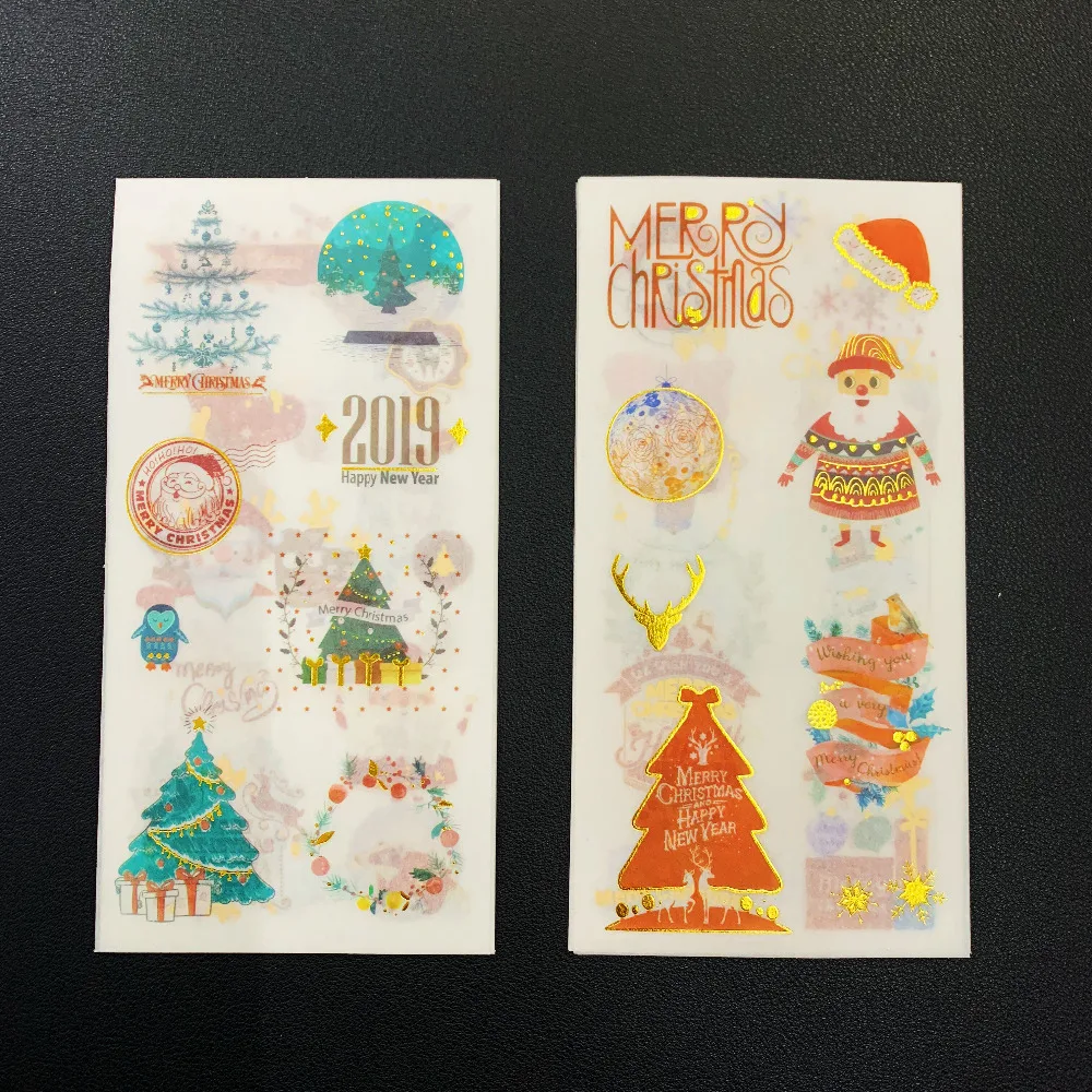 

6 Sheets /Pack Merry Christmas Washi Paper Decorative Stickers DIY Craft Scrapbooking Sticker Album Notebook Decor Stick Label