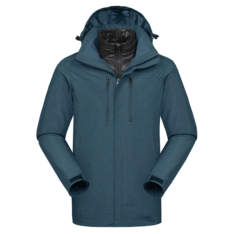 Snowwolf Мужская зимняя уличная куртка для сноуборда с USB инфракрасным подогревом с капюшоном Лыжная куртка электрическая термо одежда пальто для мужчин s - Цвет: Denim Blue