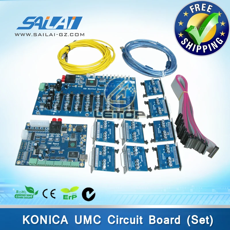 Free shipping!! a set inkjet printer konica 512 printhead umc board ver.1.4d for jhf printer konica 8 head printer board
