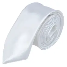  NEW Unisex Casual Necktie Skinny Slim Narrow Neck Tie - Solid White 
