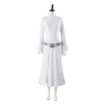 

Adult Women Star Cosplay Princess Leia Costume Halloween Cosplay Full Sets Halloween Carnival Costume With Dress Belt Wig