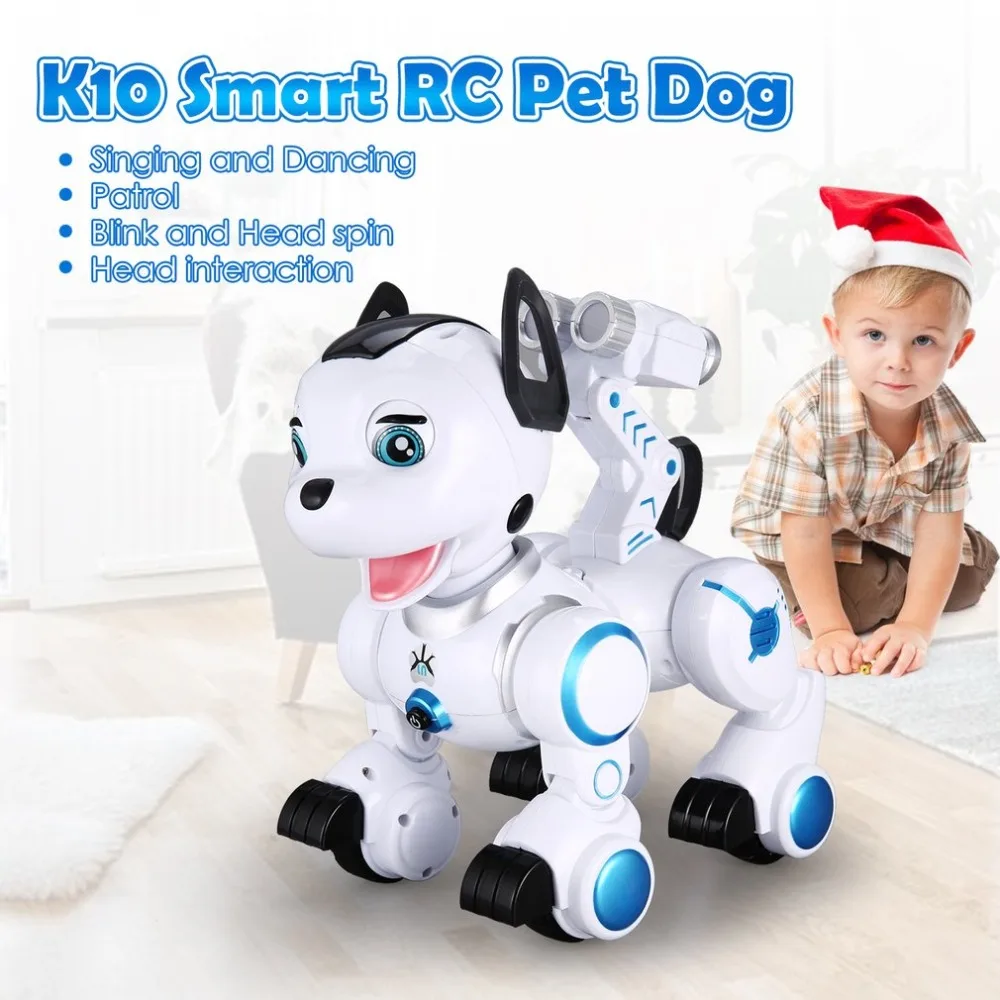 

K10 Smart RC Dog Dance Head Spin Blink Patrol Remote Control intelligent Robot Dog Electronic Pet Toy Kid Gift RC Robot Hobby