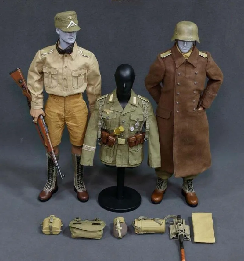 

Mnotht 1/6 Solider WWII Afrika Korpsthe Uniform Suit Clothes AL100013 Clothes For 12in Action Figures Male Glue Body l30