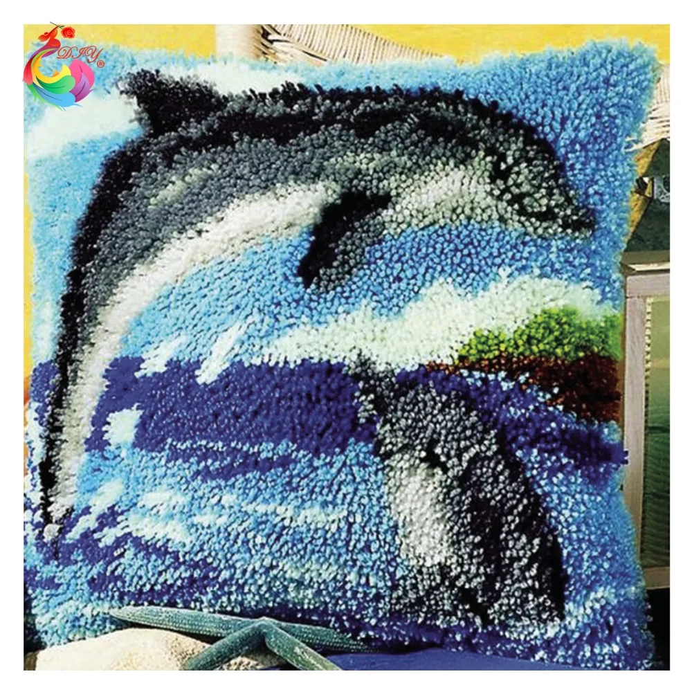 HOT Latch Hook Cushion Kits Gift DIY Needlework Crocheting Throw Pillow Unfinished Yarn HOT Latch Hook Cushion Kits Gift DIY Needlework Crocheting Throw Pillow Unfinished Yarn