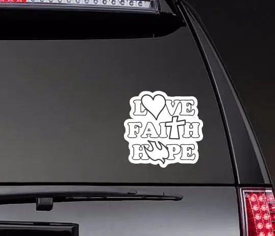 Наклейки на корпус автомобиля Love Faith Hope веселые высококачественные