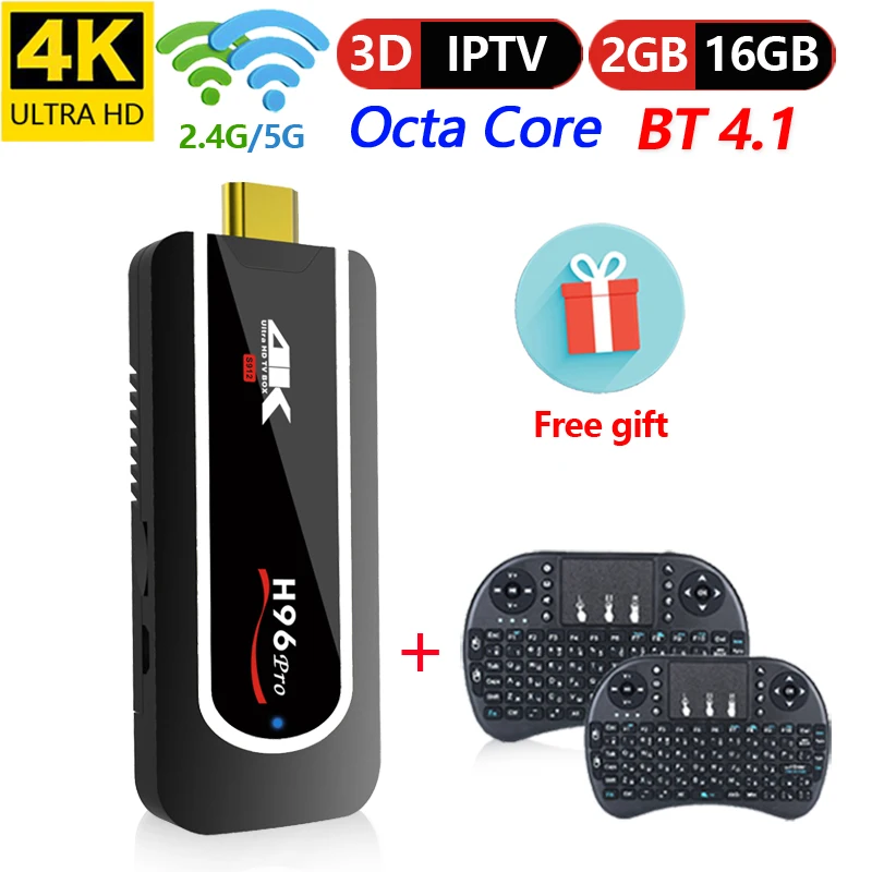 

H96 Pro Android 7.1 TV Dongle Amlogic S912 Octa-core 2G 16G Mini PC TV Stick 2.4g/5G Wifi BT4.1 4 K Media Player Smart TV Box