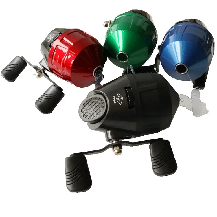 

60pcs/lot Fishing Reel Slingshot Wheel Closed Shooting Harpoon Dart Reel with Fishing Line